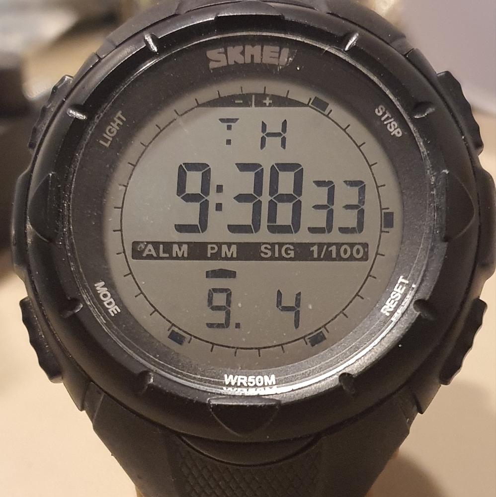 10/$20 Skmei Black Digital Alarm Chrono Men's Watch